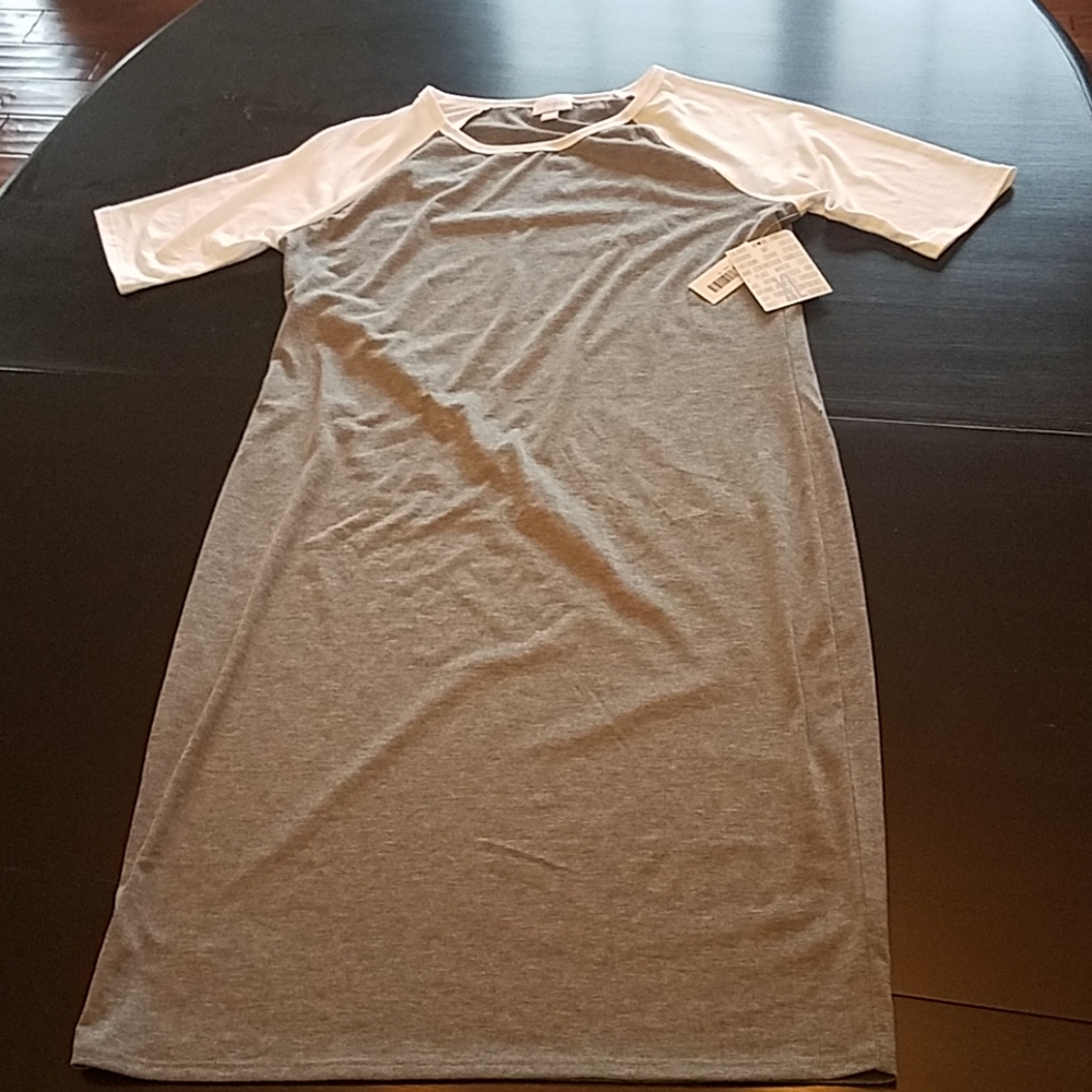 Gray and White Knit Dress LuLaRoe Julia Style size XL NEW